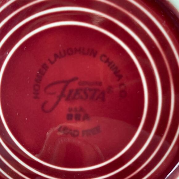 Fiesta Retired HLC Burgundy Cinnabar Coffee Cafe Tea Mug Cup & Saucer Fiestaware - Picture 6 of 7